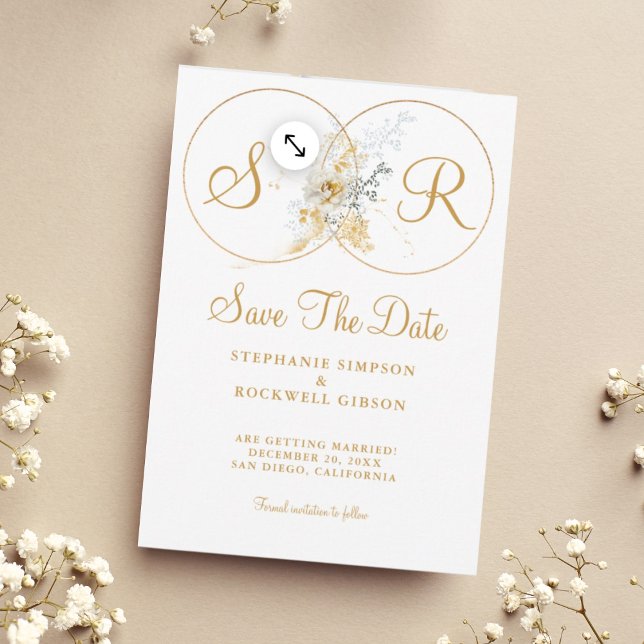 Elegant Gold Monogram Wedding   Save The Date (Creator Uploaded)