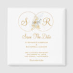 Elegant Gold Monogram Wedding   Save The Date Magnet<br><div class="desc">Elegant Gold Monogram Bride Groom Name Wedding Save The Date Magnet. Share your special moments with your family and friends in style. Easy to customise with your unique save the date information. Get yours today!</div>