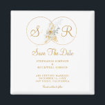 Elegant Gold Monogram Wedding   Save The Date Magnet<br><div class="desc">Elegant Gold Monogram Bride Groom Name Wedding Save The Date Magnet. Share your special moments with your family and friends in style. Easy to customise with your unique save the date information. Get yours today!</div>