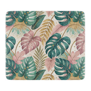 Elegant Gold Monsteras Cutting Board