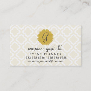 Elegant Gold Moroccan Quatrefoil Personalised Business Card