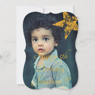 Elegant Gold Name Happy Birthday Flat Card