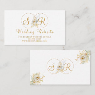 Elegant Gold Name Initial Wedding Enclosure Card