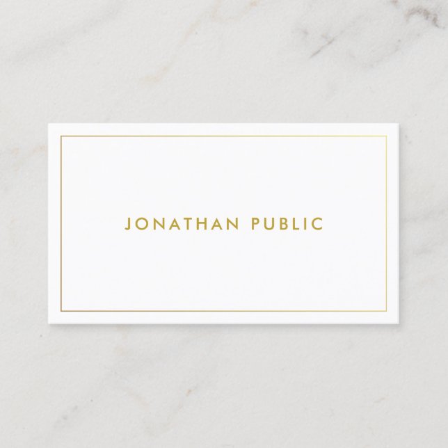 Elegant Gold Name Text Modern Simple Template Business Card (Front)