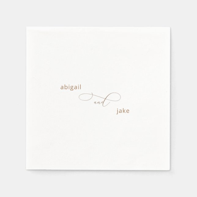 Elegant Gold Names Wedding  Napkins (Front)