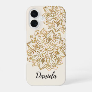 Elegant Gold Nature Mandala Iphone Case for Her