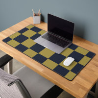 Elegant Gold & Navy Blue Chequered Pattern