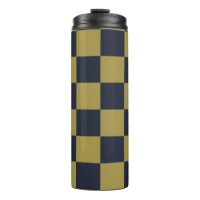 Elegant Gold & Navy Blue Chequered Pattern