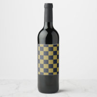 Elegant Gold & Navy Blue Chequered Pattern