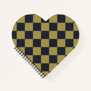 Elegant Gold & Navy Blue Diamond Pattern Notebook