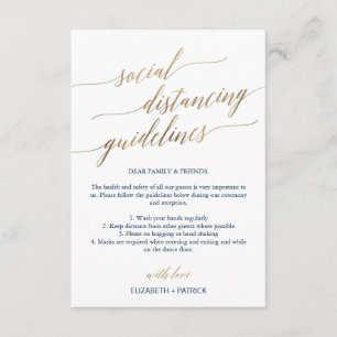 Elegant Gold & Navy Social Distancing Wedding Enclosure Card