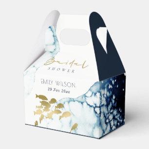 ELEGANT GOLD NAVY UNDERWATER FISH BRIDAL SHOWER FAVOUR BOX