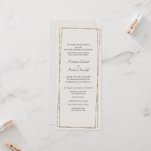 Elegant Gold Neutral Geometric Frame Long Wedding