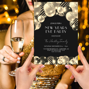 Elegant Gold New Years Eve Invitation