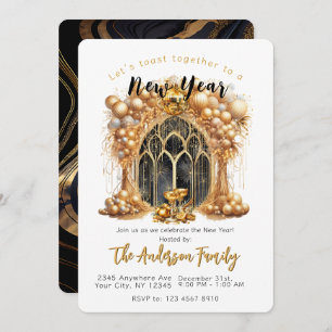 Elegant & Gold New Years Eve Party Invitation