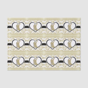 Elegant Gold Newlywed's Silhouette Tissue Paper