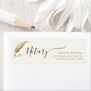 Elegant Gold Notary Calligraphy Return Address Label