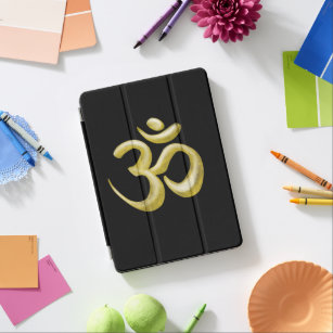 Elegant Gold Om Sanskrit Symbol on Black iPad Air Cover