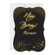 Elegant Gold on Black Birthday