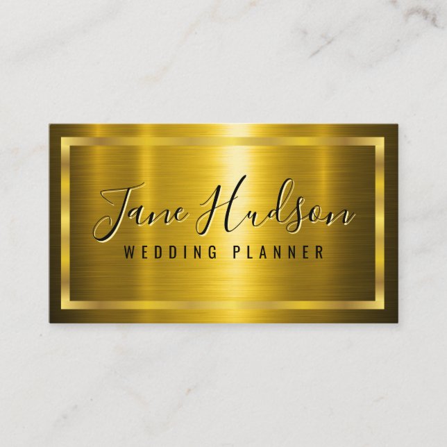 Elegant Gold on Gold Business Card 3.5X2.0 (Front)