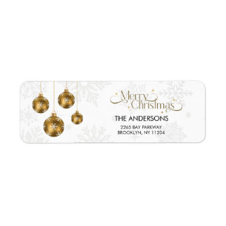 Elegant Gold Ornament Christmas Return Address Return Address Label