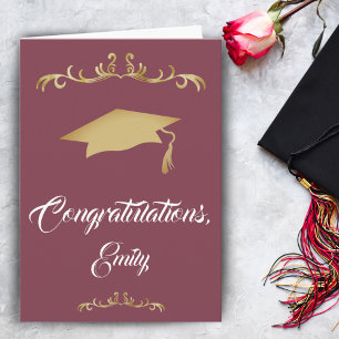 Elegant Gold Ornament Congratulations Graduate Card