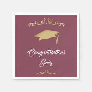 Elegant Gold Ornament Congratulations Graduate  Napkin