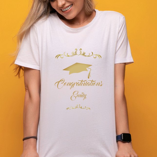 Elegant Gold Ornament Congratulations Graduate  T-Shirt (Creator Uploaded)