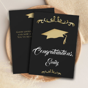 Elegant Gold Ornament Congratulations Graduation Card