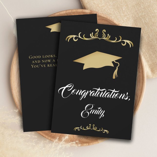 Elegant Gold Ornament Congratulations Graduation Card (Creator Uploaded)