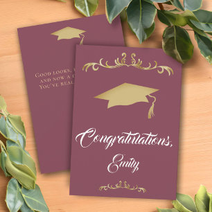 Elegant Gold Ornament Congratulations Graduation Card