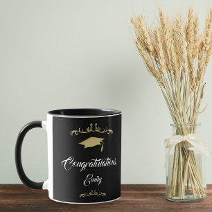Elegant Gold Ornament Congratulations Graduation Mug