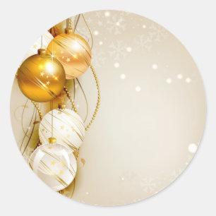 Elegant Gold Ornaments Classic Round Sticker