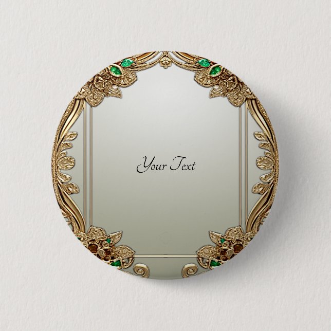 Elegant Gold Ornate Button (Front)