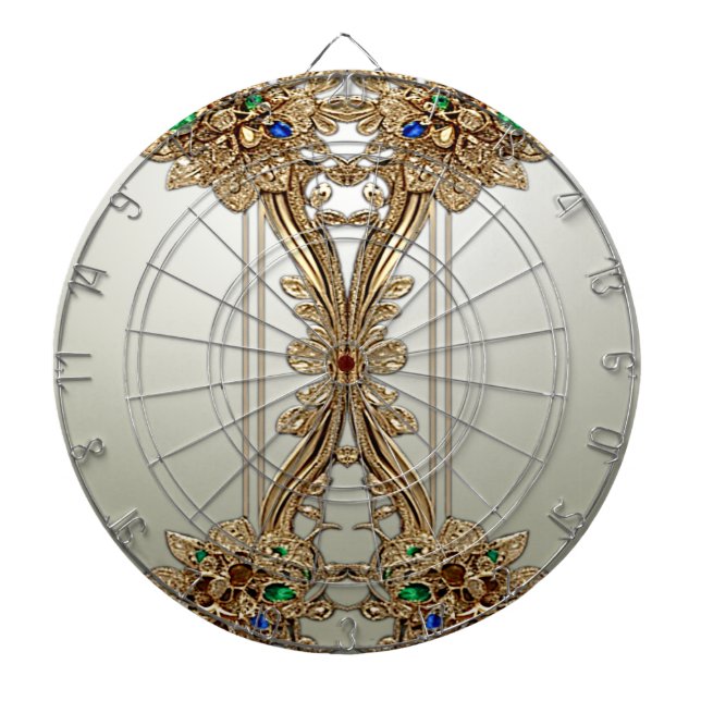 Elegant Gold Ornate Dartboard (Front)