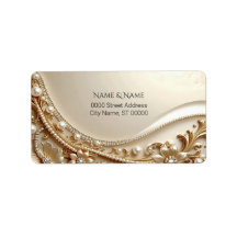Elegant Gold Ornate Floral Address Label
