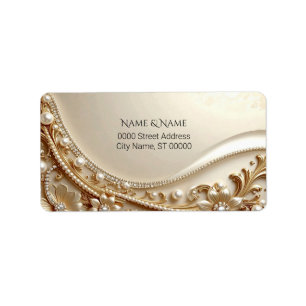 Elegant Gold Ornate Floral Address Label