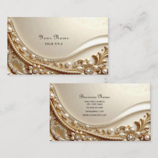 Elegant Gold Ornate Floral Business Card