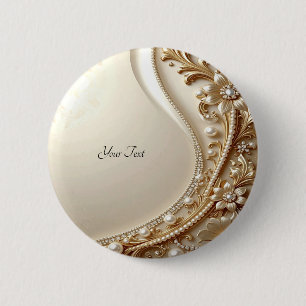 Elegant Gold Ornate Floral Button