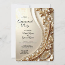 Elegant Gold Ornate Floral Engagement
