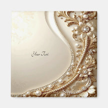Elegant Gold Ornate Floral Magnet