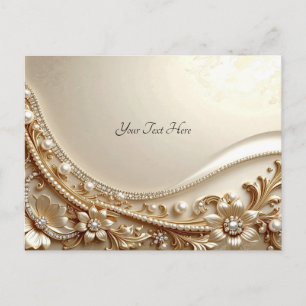 Elegant Gold Ornate Floral Postcard