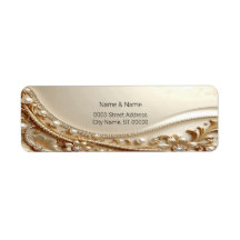 Elegant Gold Ornate Floral Return Address Label