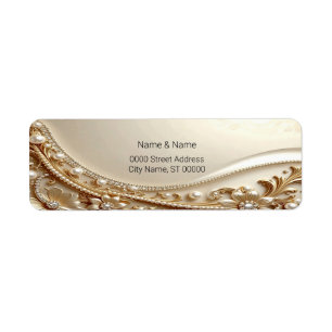 Elegant Gold Ornate Floral Return Address Label