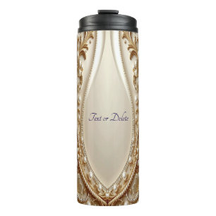 Elegant Gold Ornate Floral Thermal Tumbler