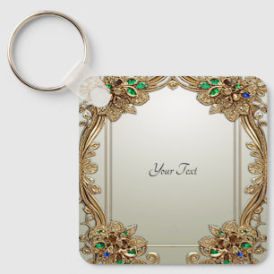 Elegant Gold Ornate Keychain