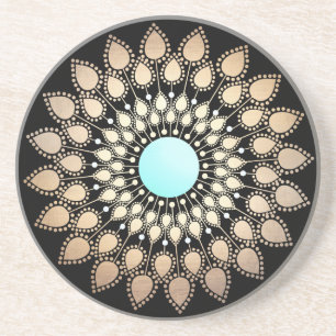 Elegant Gold Ornate Lotus Mandala Coaster