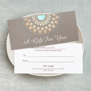 Elegant Gold Ornate Lotus Mandala Gift Certificate