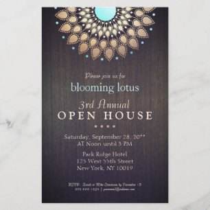 Elegant Gold Ornate Lotus Mandala Wood Event Flyer