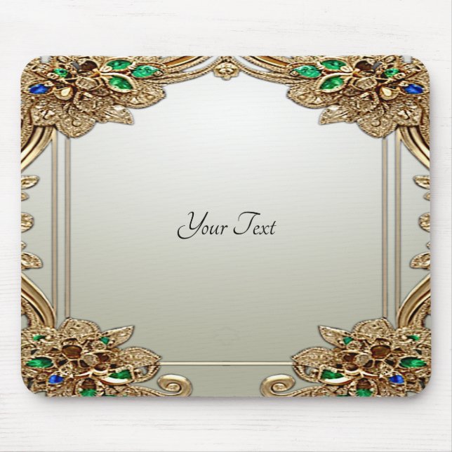 Elegant Gold Ornate Mousepad (Front)